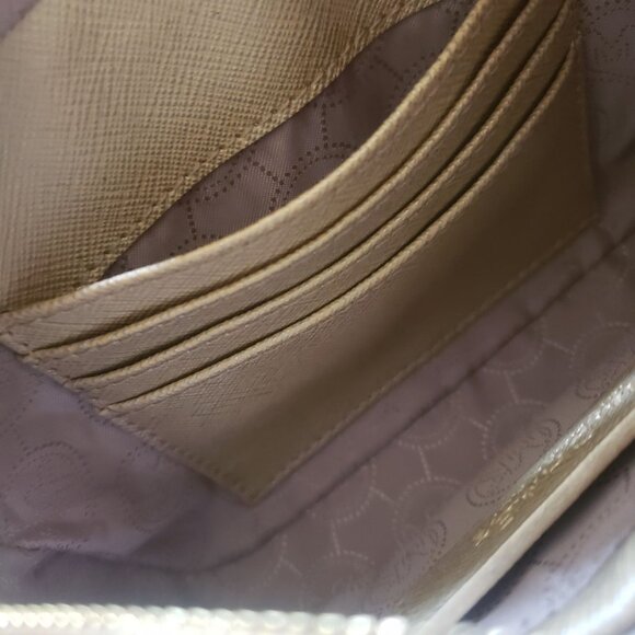 Michael Kors Gold Metallic Crossbody Bag MK Signature Logo Gold Chain Strap - Picture 11 of 11